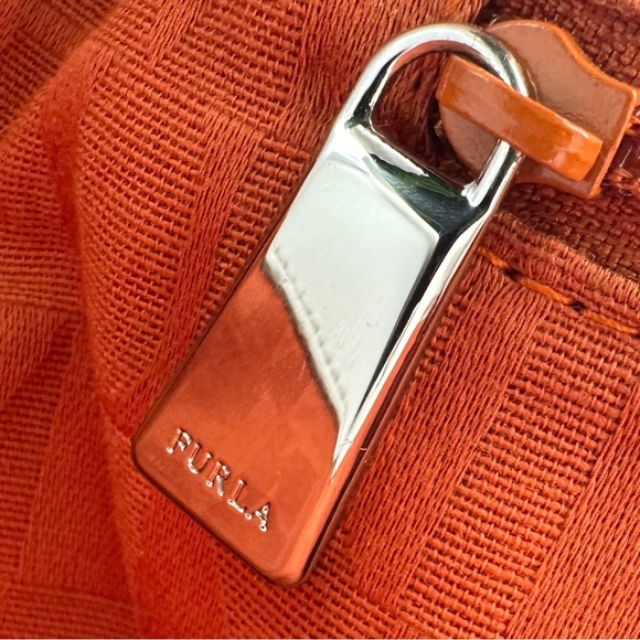 Furla White Leather Satchel with Scarf-Wrapped Handle - Picture 15 of 16